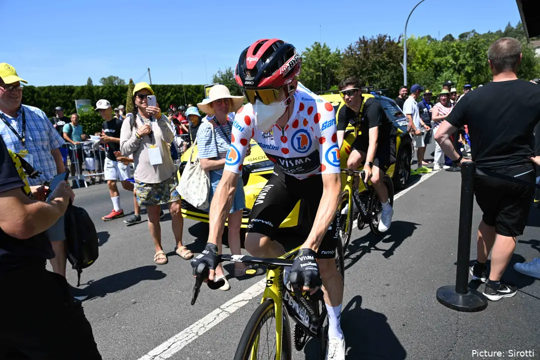 Jonas Vingegaard antes de la etapa 9 del Tour de Francia 2026