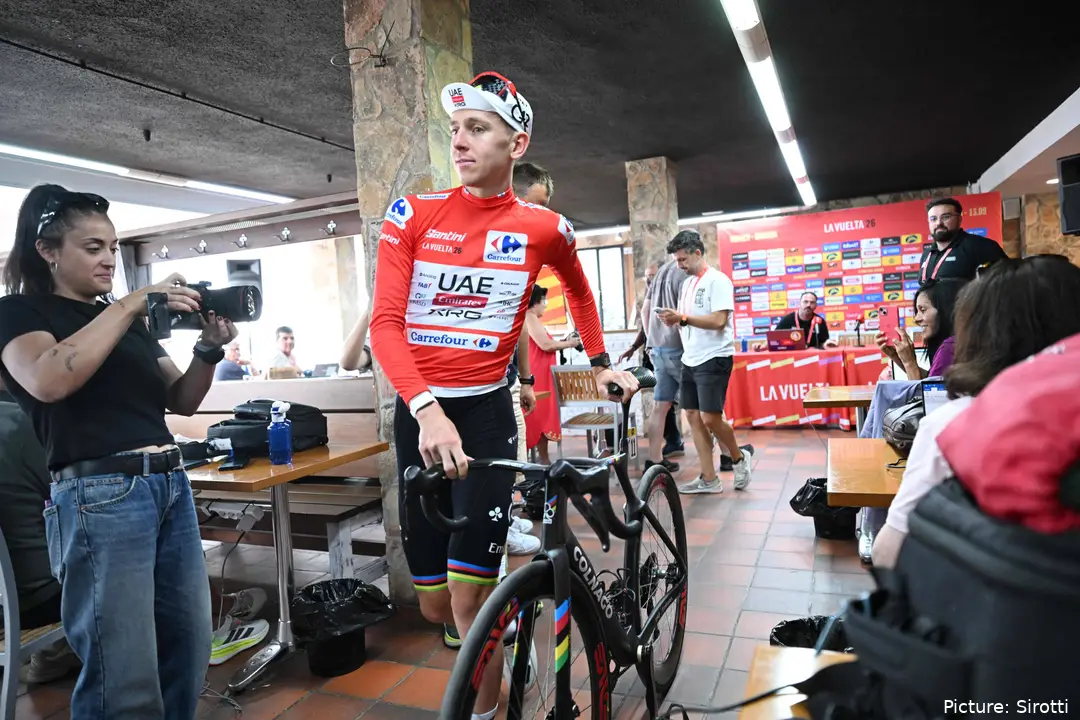 Tadej Pogacar on Stage 7 of the 2026 Vuelta a Espana