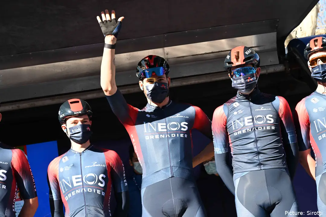 Filippo Ganna at the start of Etoile de Bessèges