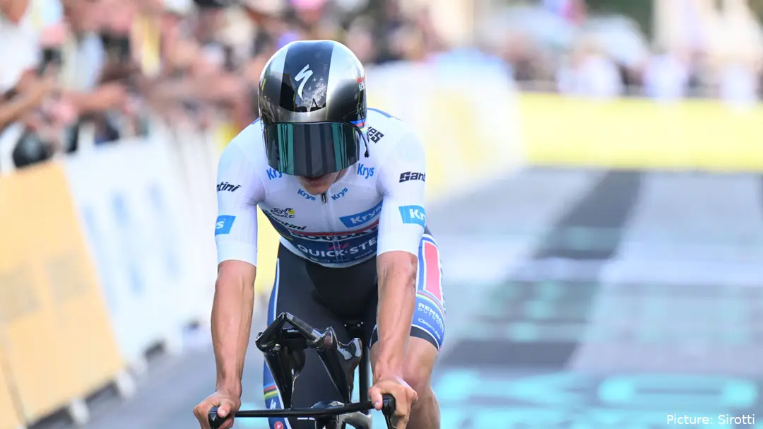 Evenepoel foi 3º no contrarrelógio final do Tour de France há uma semana