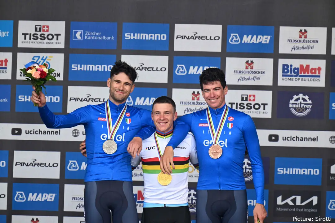A segunda medalha de ouro conquistada num Campeonato do Mundo de contrarrelógio por Evenepoel