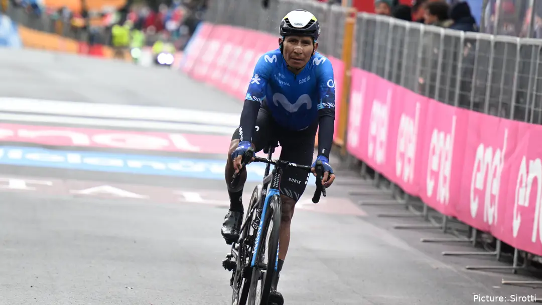 Nairo Quintana esteve perto de voltar a ganhar na Volta a Itália de 2024.&nbsp;