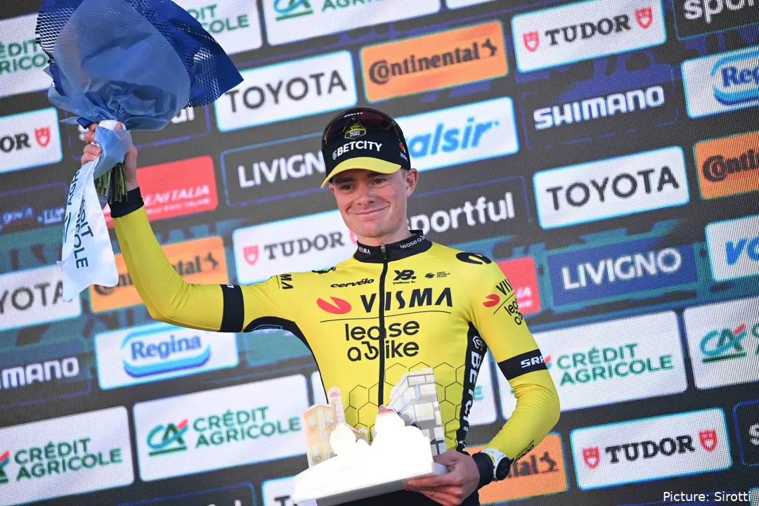 Tulett celebrating his 2nd place on the final podium