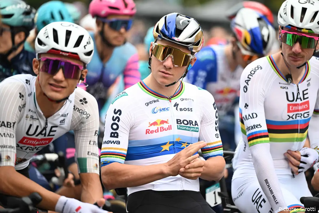 Isaac del Toro, Remco Evenepoel and Brandon McNulty ahead of Il Lombardia 2026