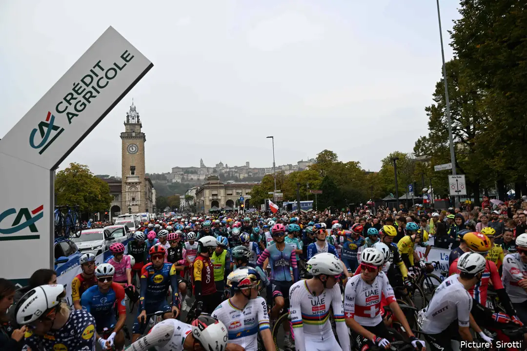 Peloton protest at Il Lombardia 2026