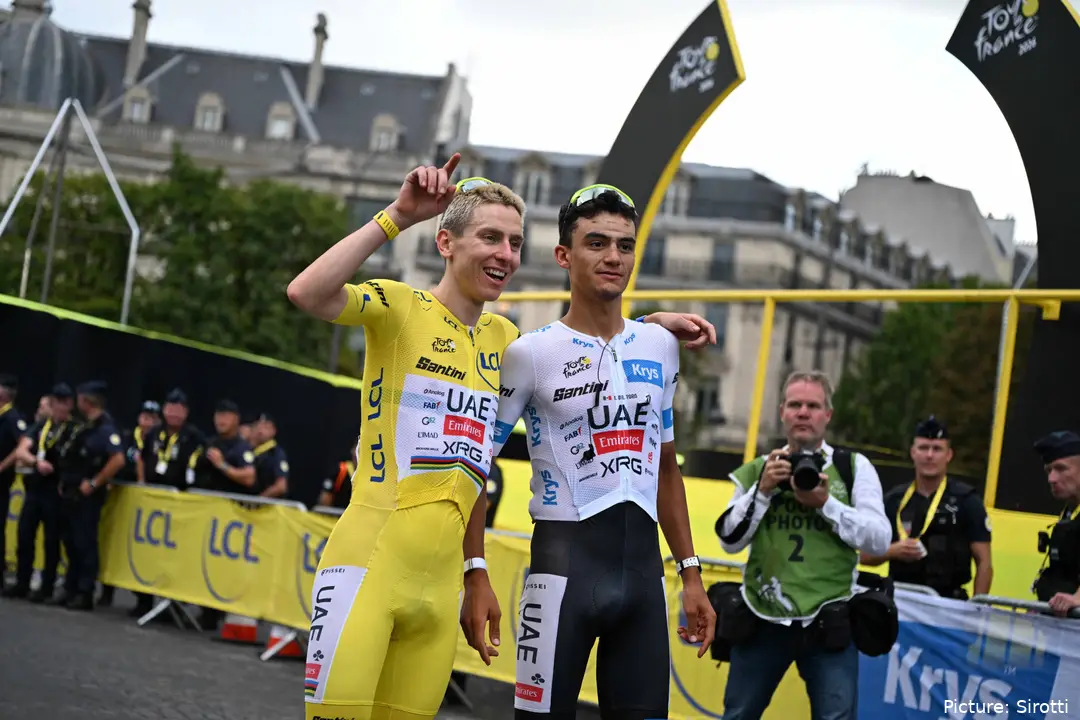Tadej Pogacar und Isaac del Toro bei der Tour de France 2026.