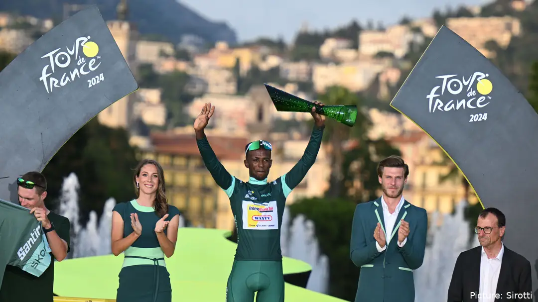 Girmay wint het puntenklassement in de Tour de France van 2024.