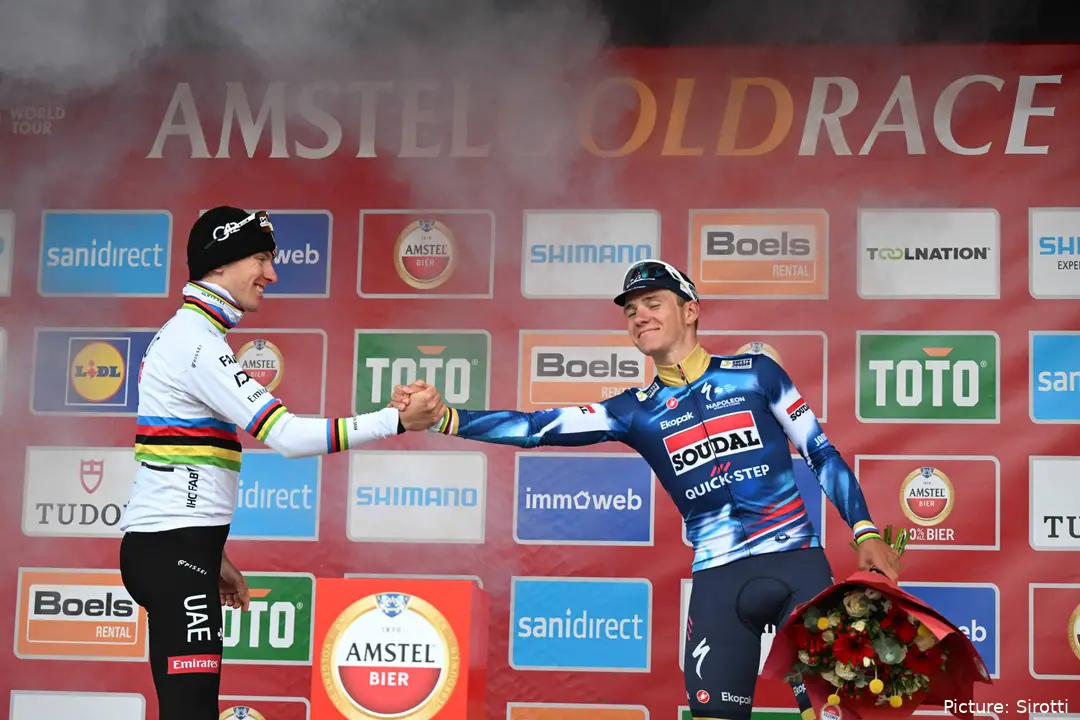 Pogacar en Evenepoel werden allebei verslagen in de Amstel Gold Race