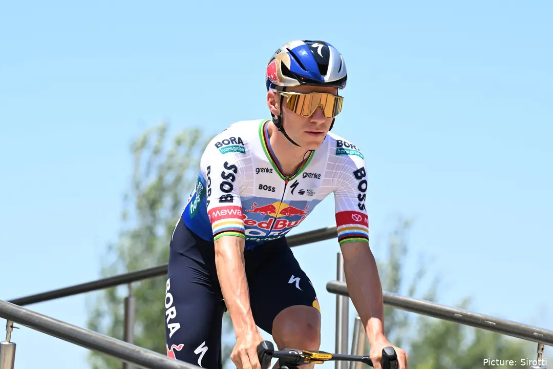 Remco Evenepoel in etappe 2 van de Tour de France 2026