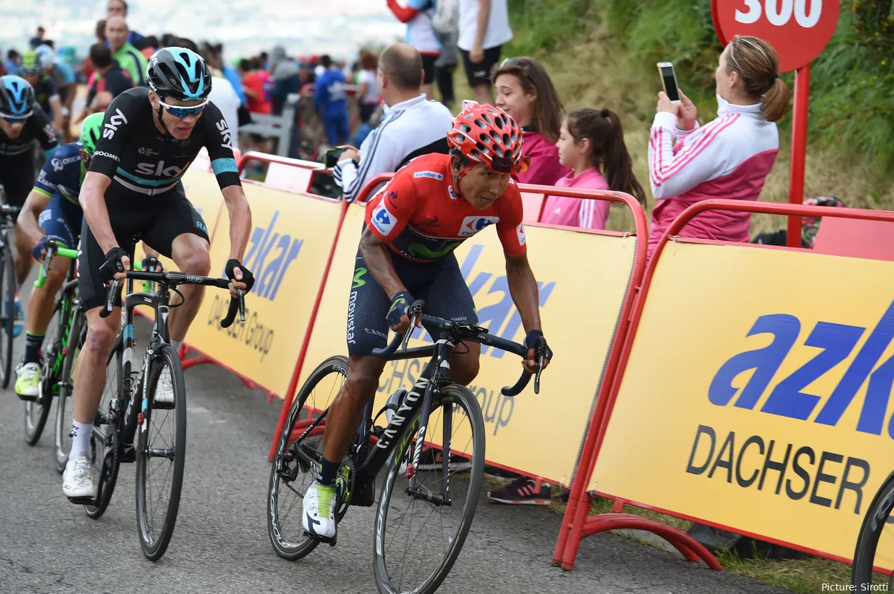 Tras ser derrotado dos veces en el Tour de Francia, Nairo Quintana venció a Chris Froome en la Vuelta a España 2016. @Sirotti