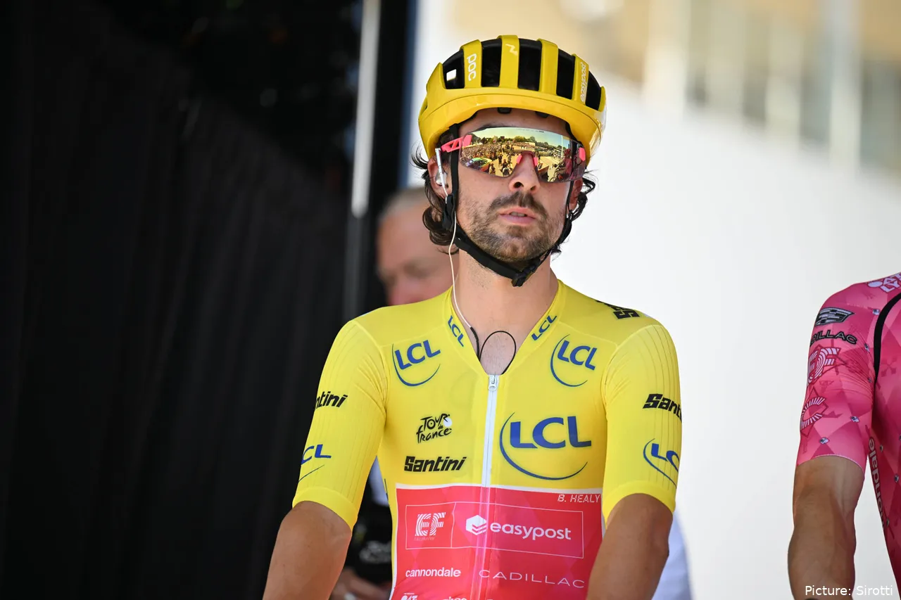 Ben Healy llevó el maillot amarillo durante varias etapas en el Tour de Francia 2025