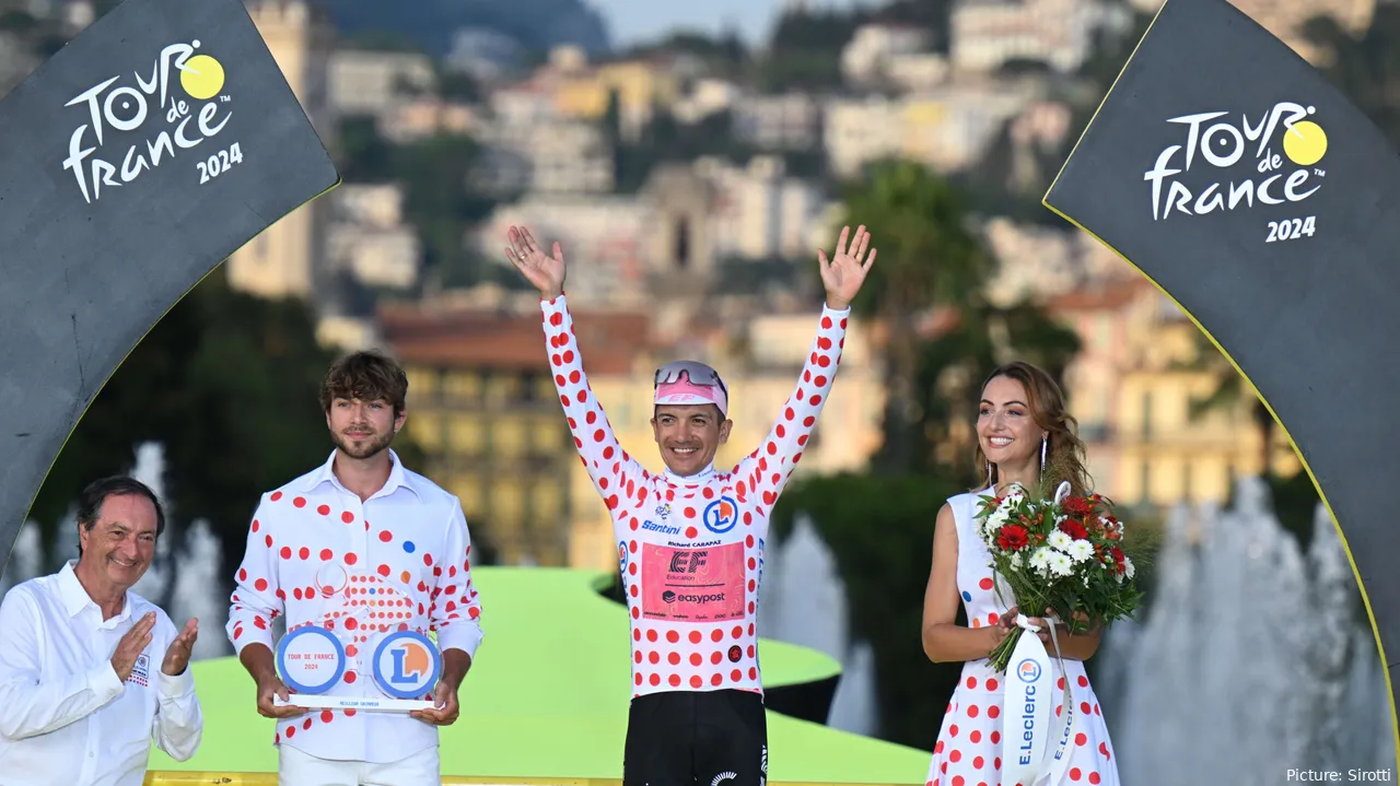 Richard Carapaz won the KOM classification at the 2024 Tour de France. @Sirotti