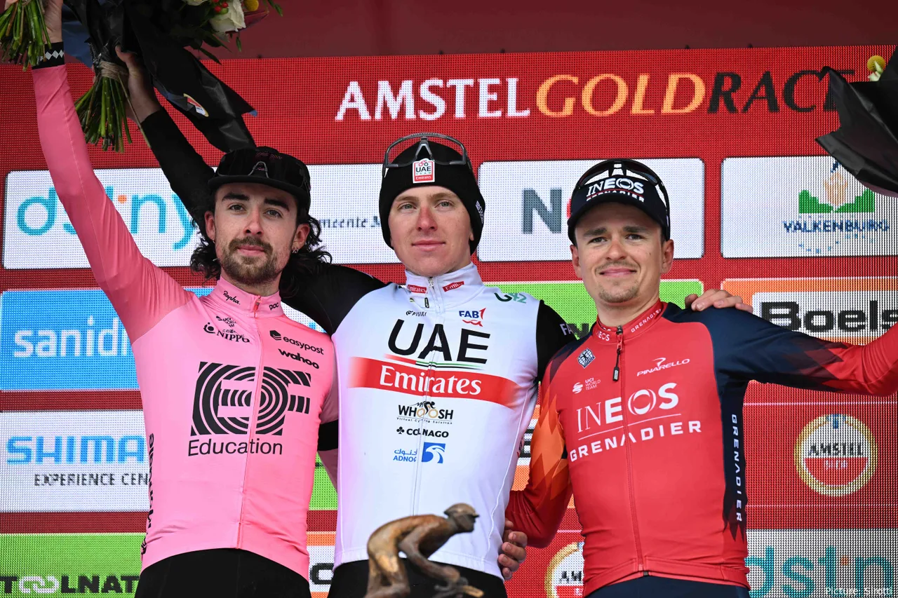 Healy heeft Pogacar eerder op de hielen gezeten tijdens de Amstel Gold Race.