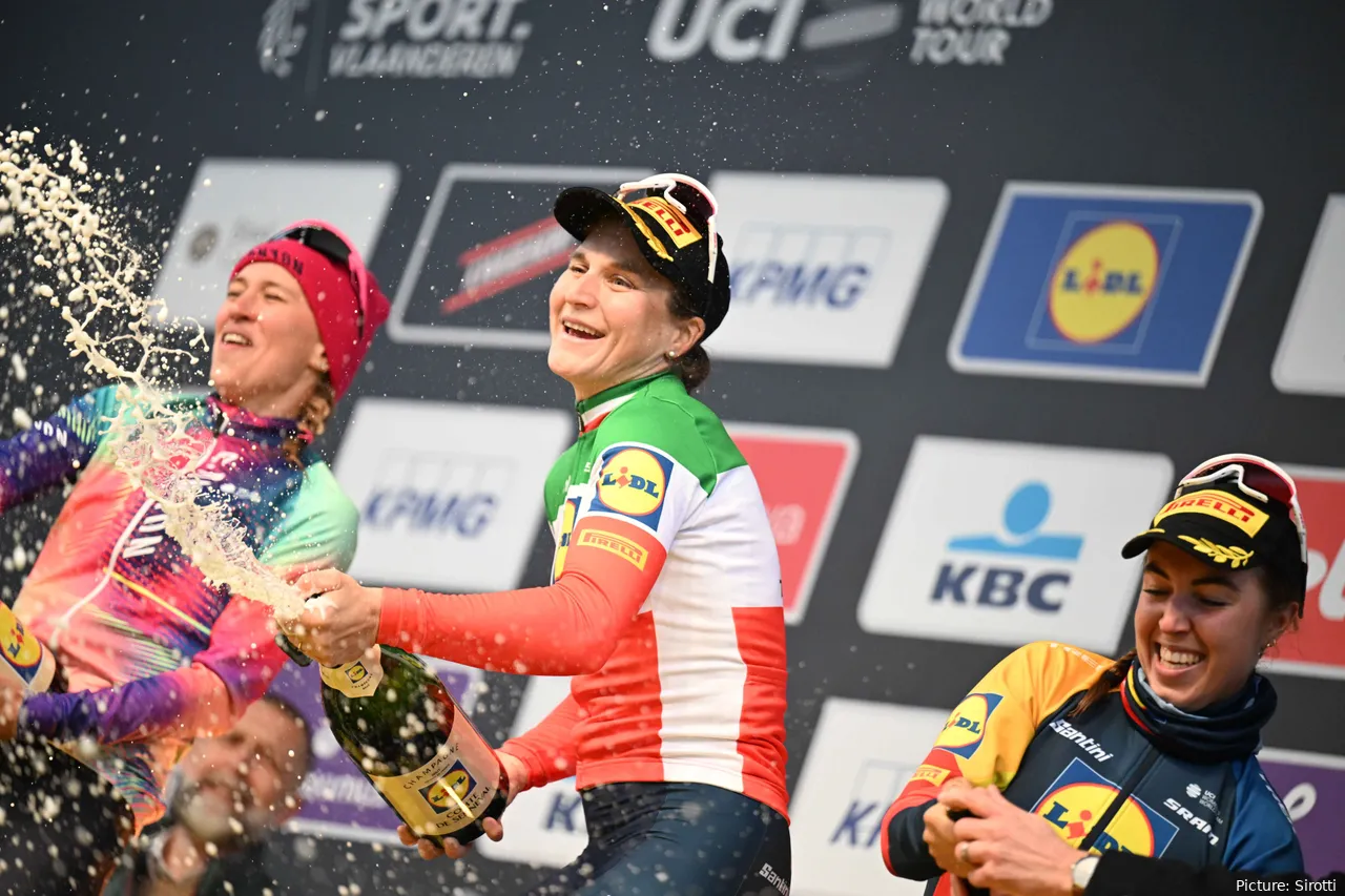 Elisa Longo Borghini wint de Ronde van Vlaanderen
