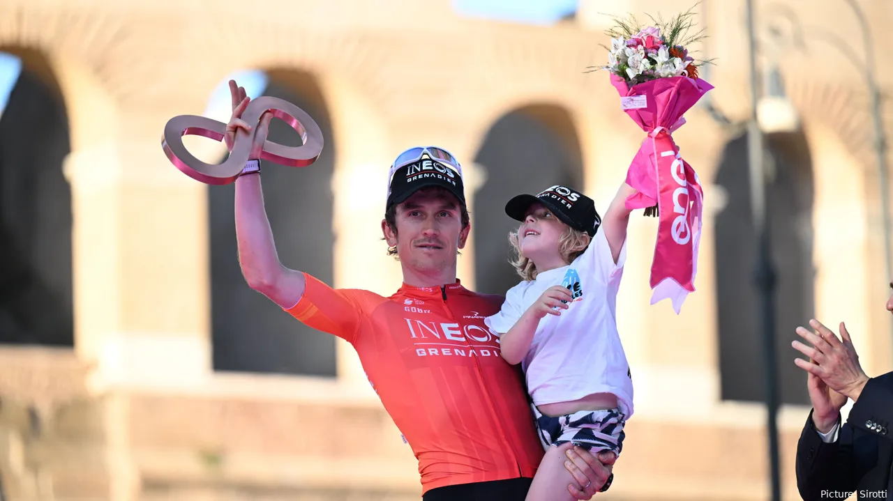 Geraint Thomas eindigde als derde in het algemeen klassement van de Giro d'Italia 2024