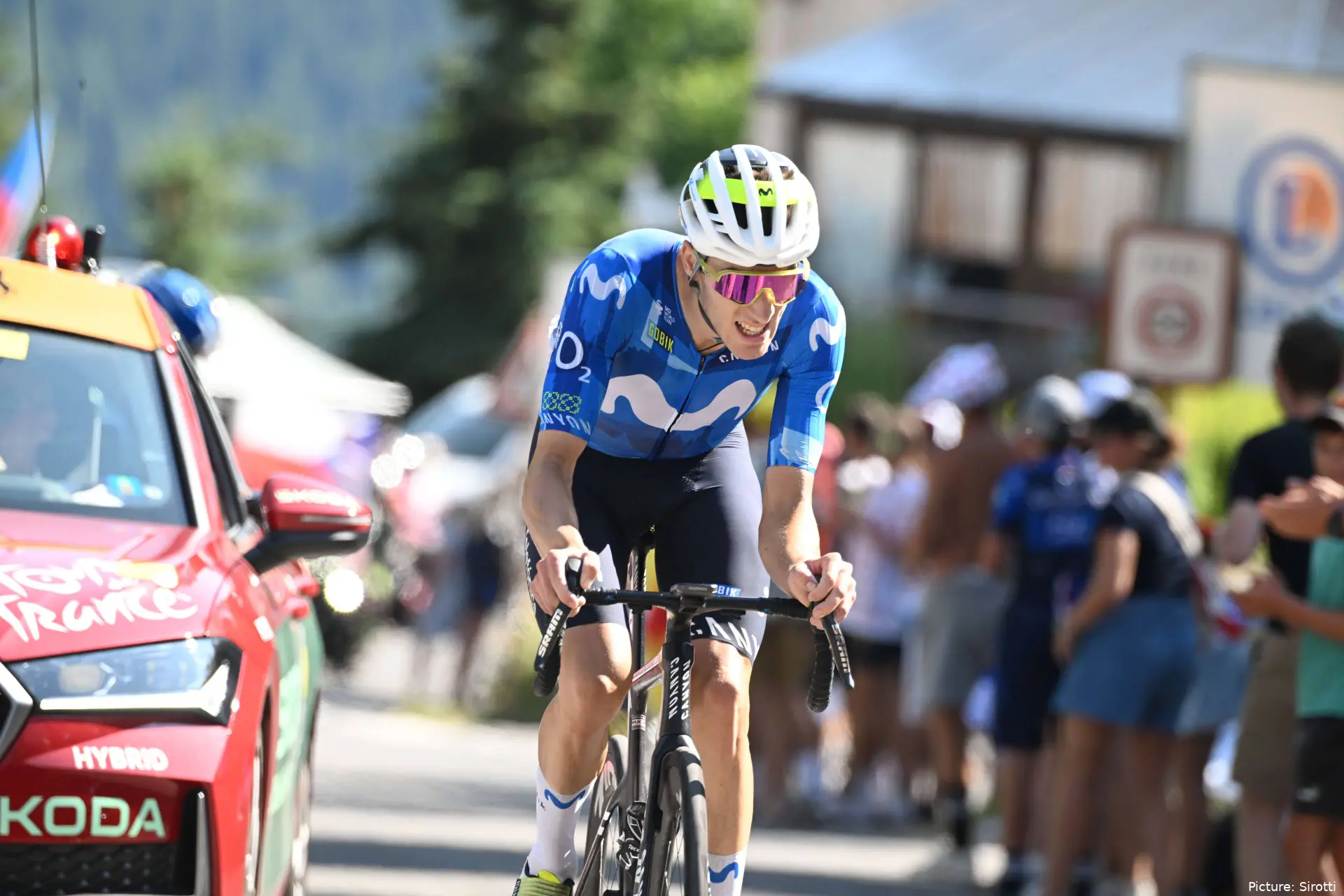 Pablo Castrillo, en el Tour de Francia 2026 con Movistar Team.