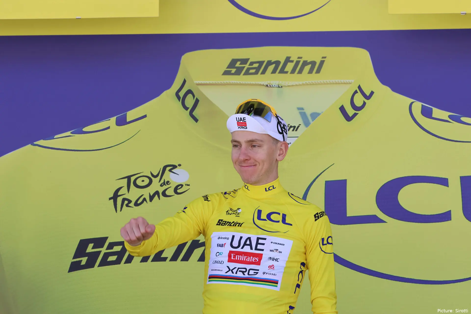 Tadej Pogacar in yellow