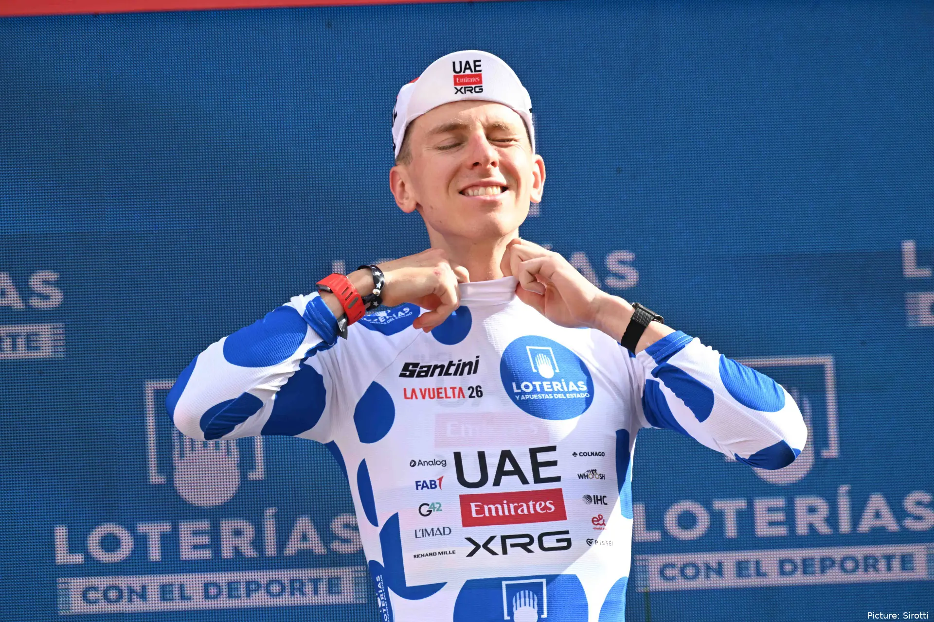 Tadej Pogacar at the 2026 Vuelta a Espana