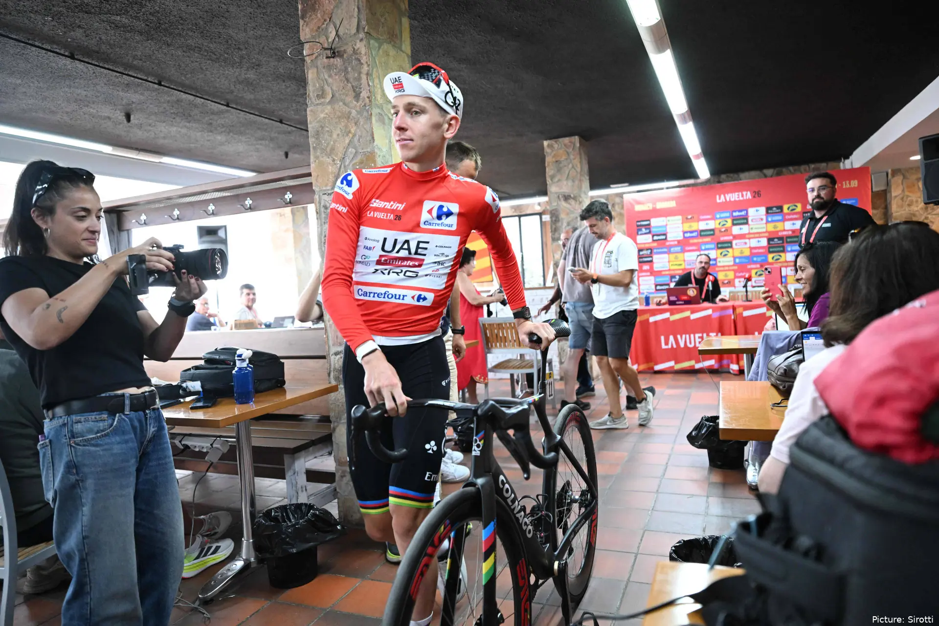 Tadej Pogacar on Stage 7 of the 2026 Vuelta a Espana