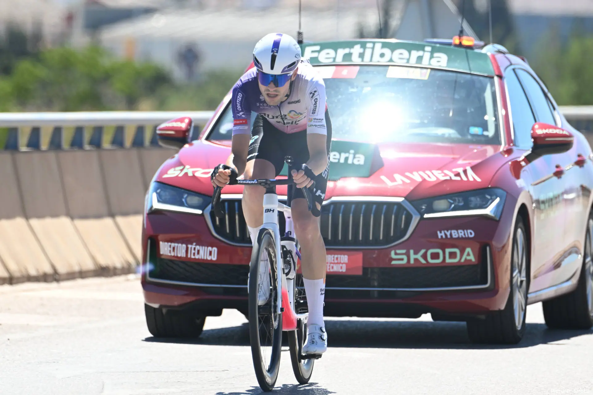 Sinuhér Fernández, en la Vuelta a España 2026.