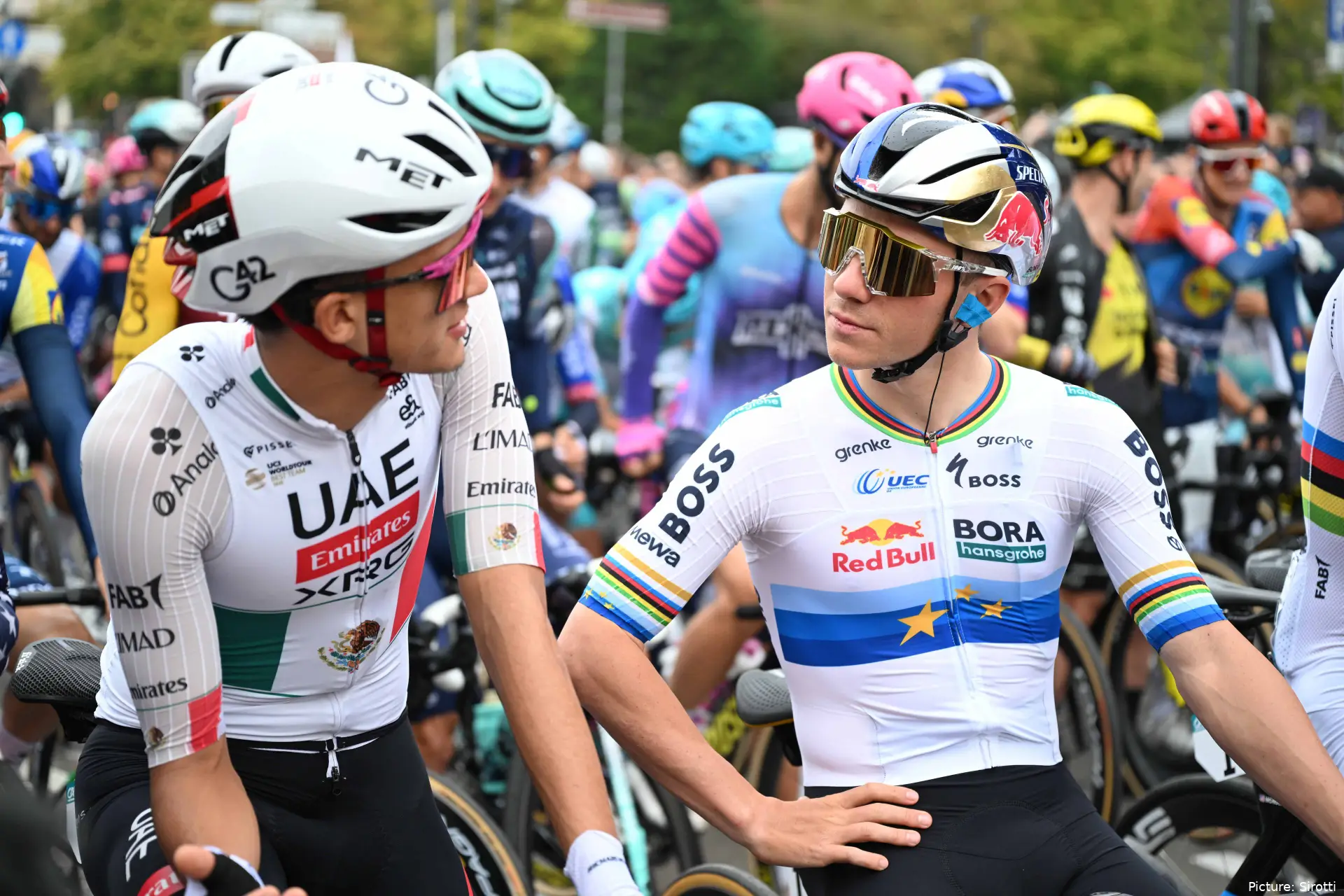 Isaac del Toro and Remco Evenepoel ahead of Il Lombardia 2026