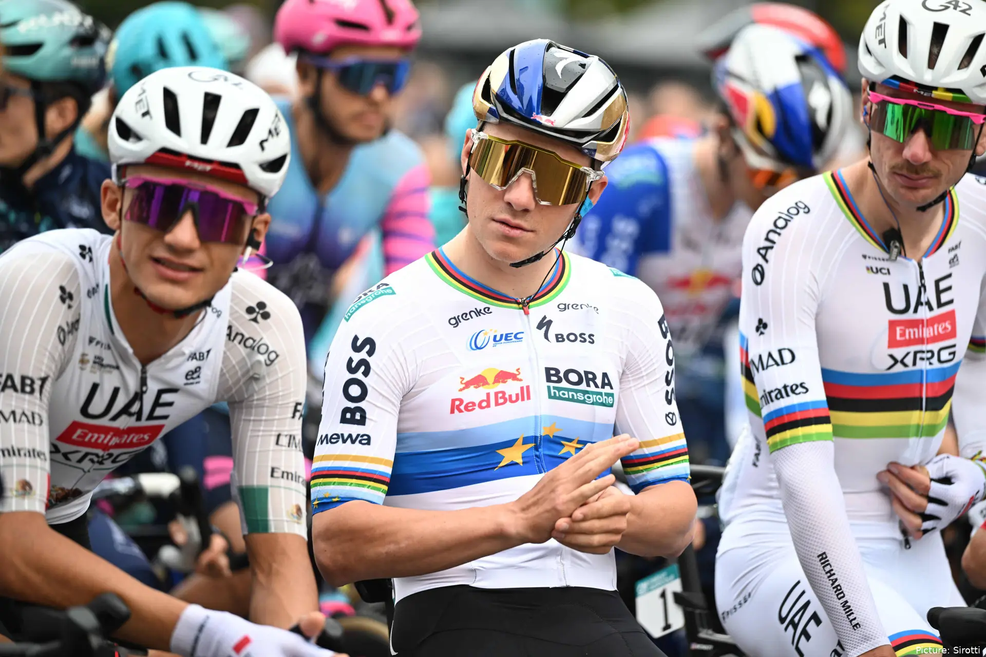 Isaac del Toro, Remco Evenepoel and Brandon McNulty ahead of Il Lombardia 2026