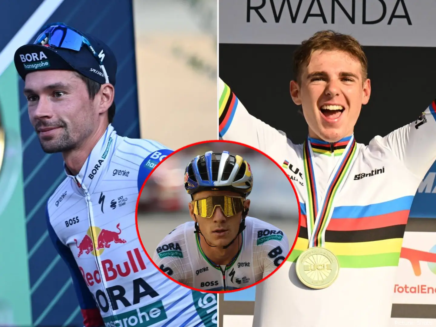 Roglic Finn Evenepoel collage