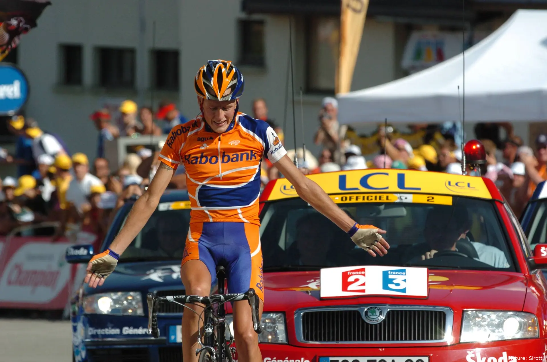 Michael Rasmussen in the colours of Rabobank, the current Visma team