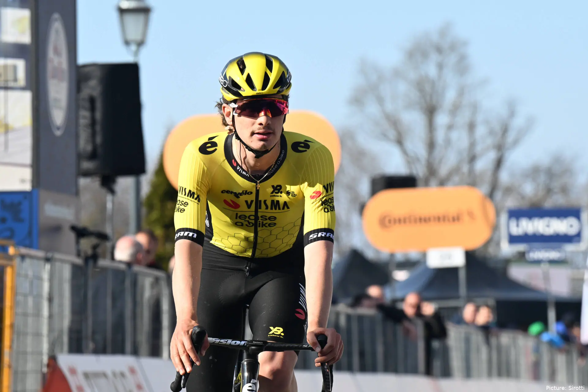 Pietro Mattio in action for Team Visma | Lease a Bike