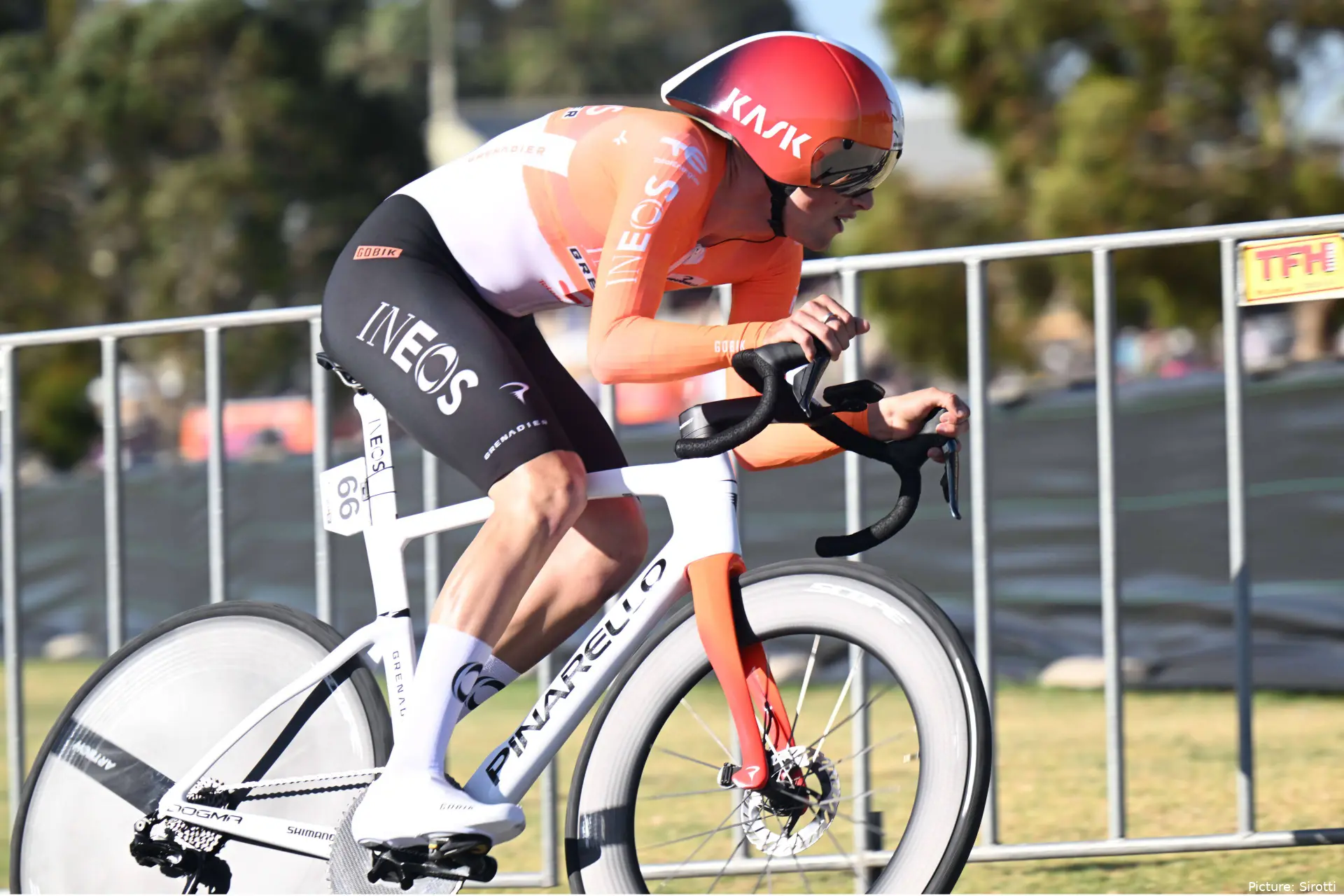 Samuel Watson during the prologue of the 2026 Tour Down Under