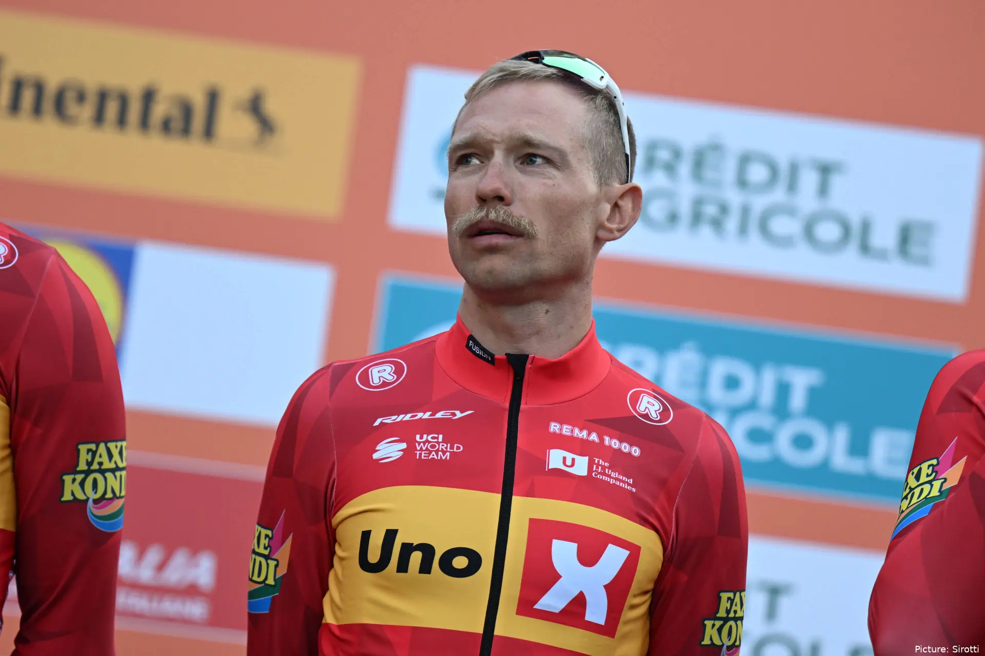 Magnus Cort Nielsen at the team presentation of Milano-Sanremo 2026