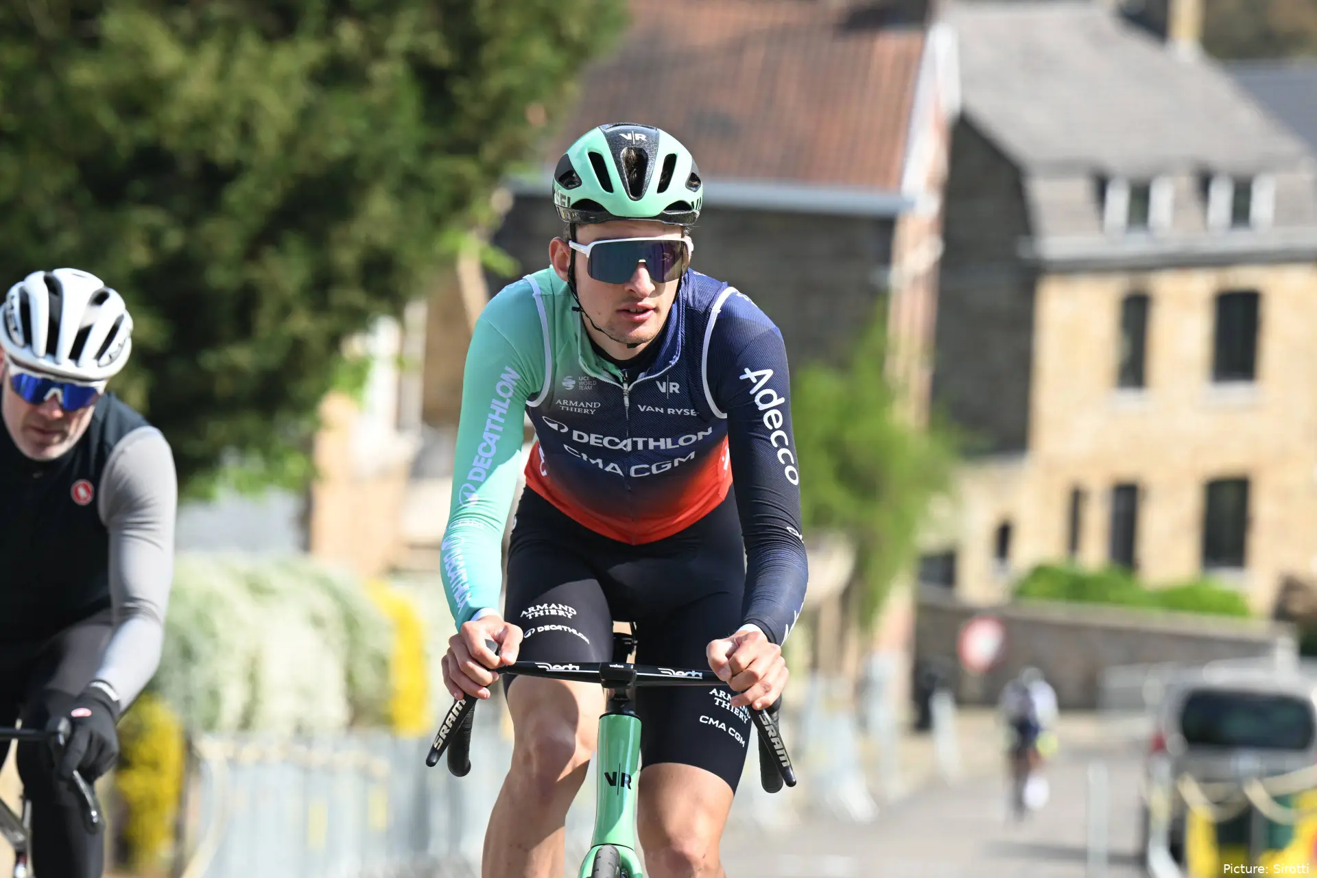 Paul Seixas during recon ahead of La Fleche Wallonne 2026