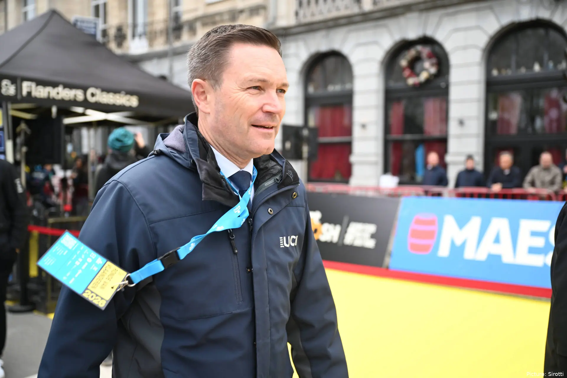 David Lappartient at the 2026 Tour of Flanders