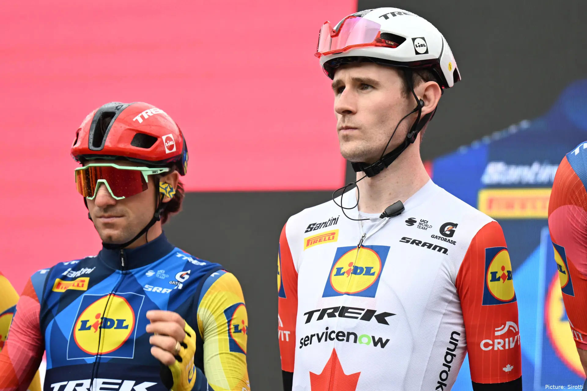Giulio Ciccone and Derek Gee ahead of stage 6 at the 2026 Giro d'Italia