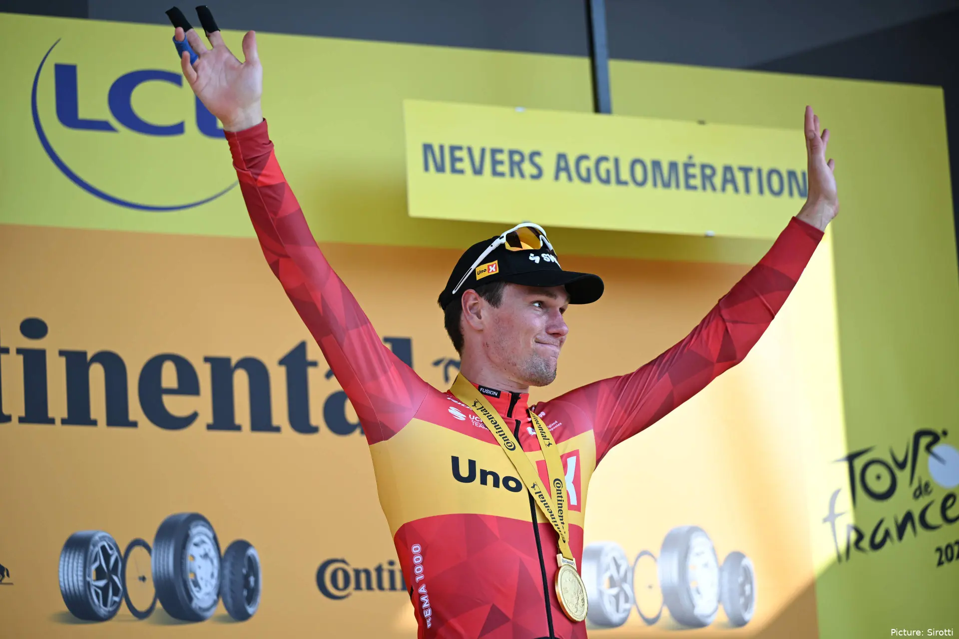 Soren Waerenskjold on stage 11 of the 2026 Tour de France