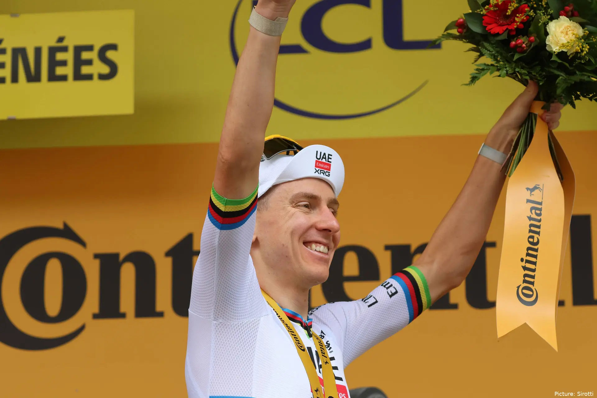 Tadej Pogacar on Stage 6 of the 2026 Tour de France
