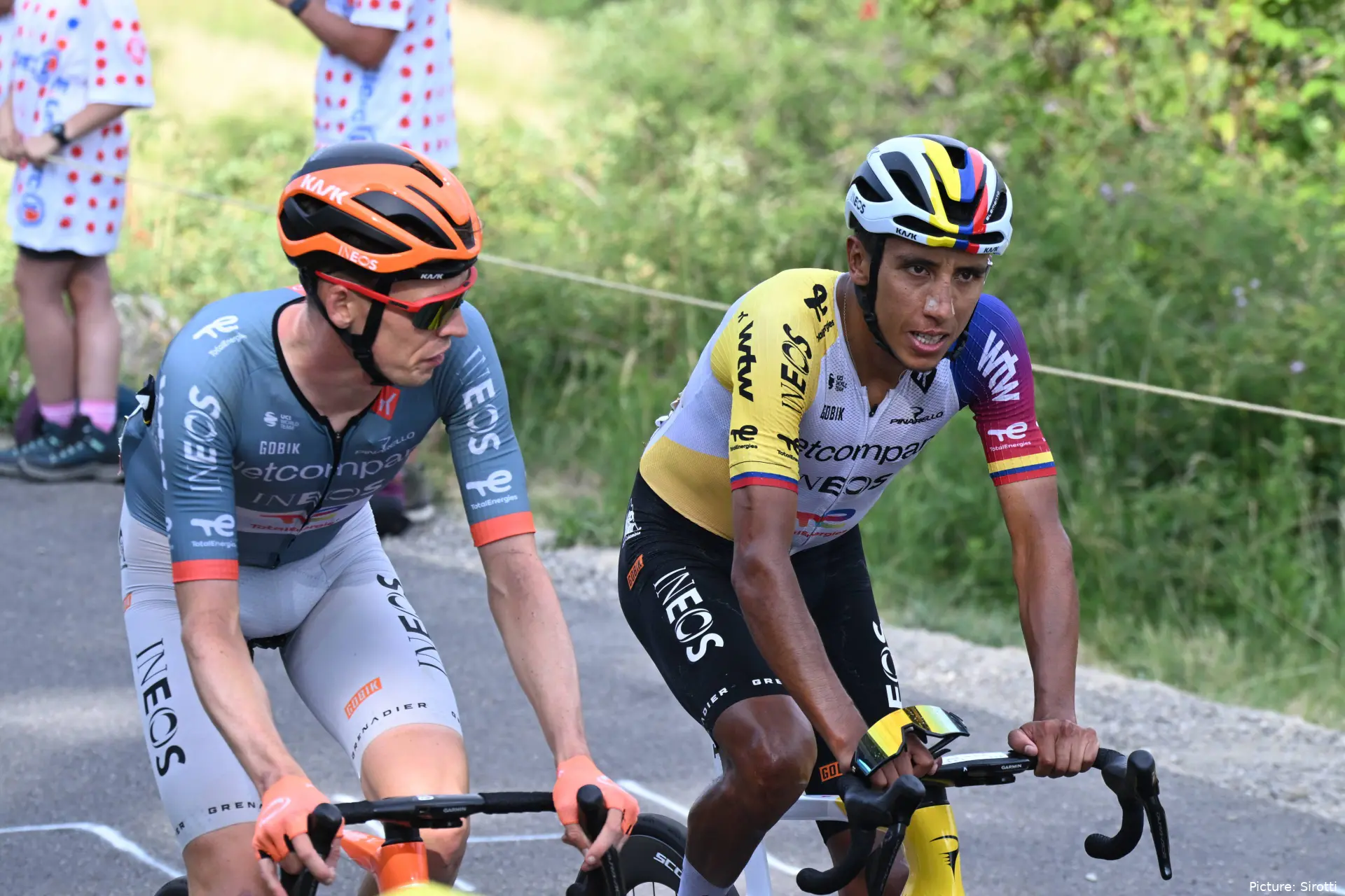 Thymen Arensman and Egan Bernal