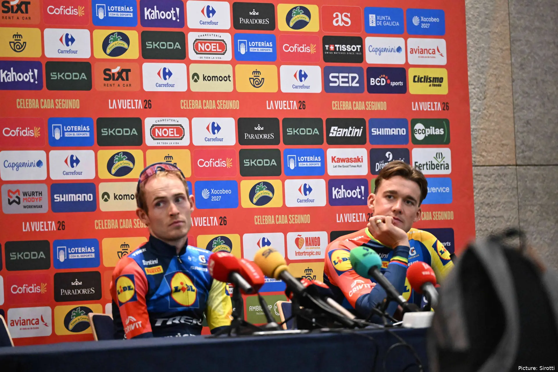 Mattias Skjelmose and Mads Pedersen at the 2026 Vuelta a España