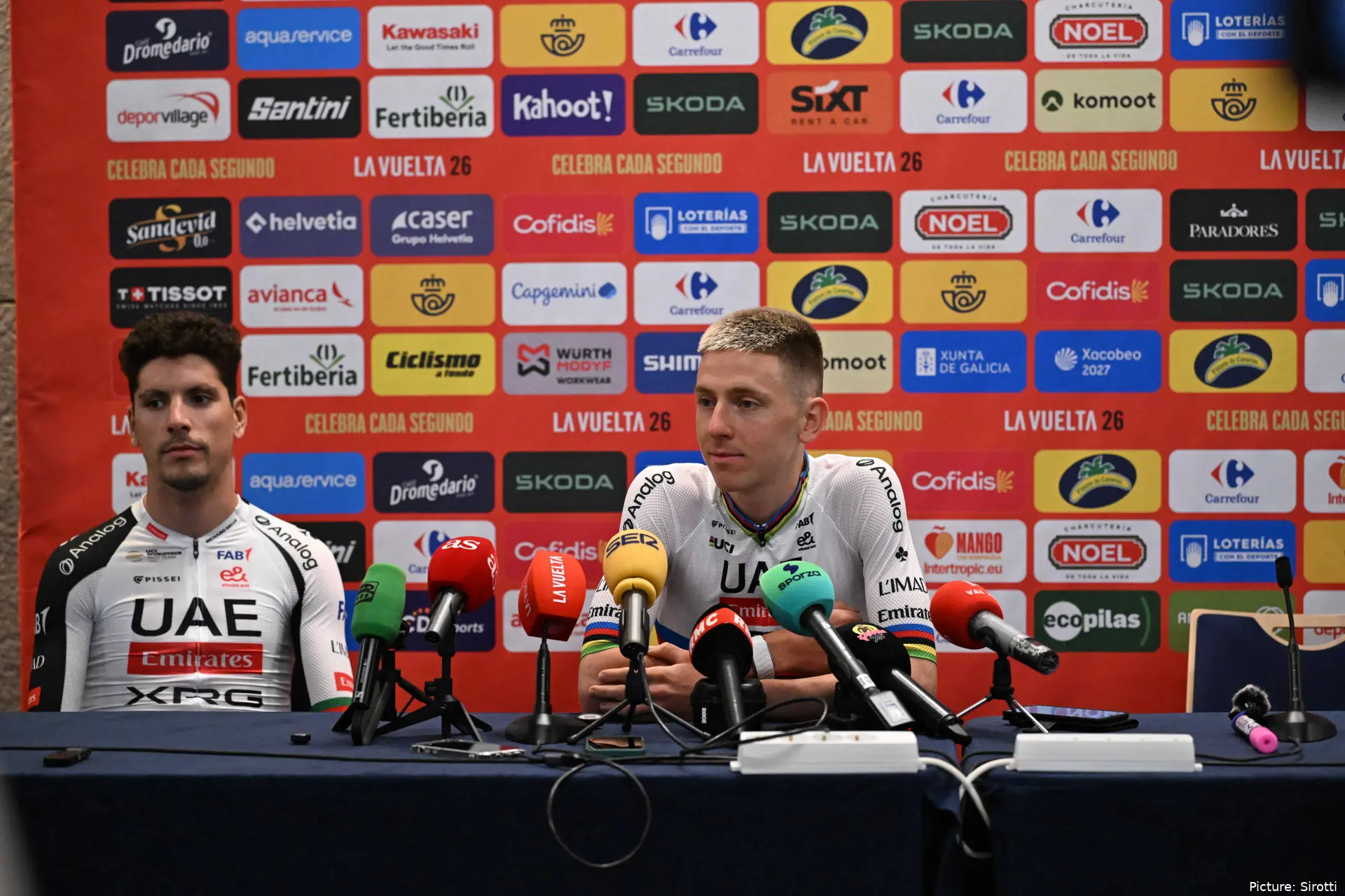 Tadej Pogacar and João Almeida at the 2026 Vuelta a España