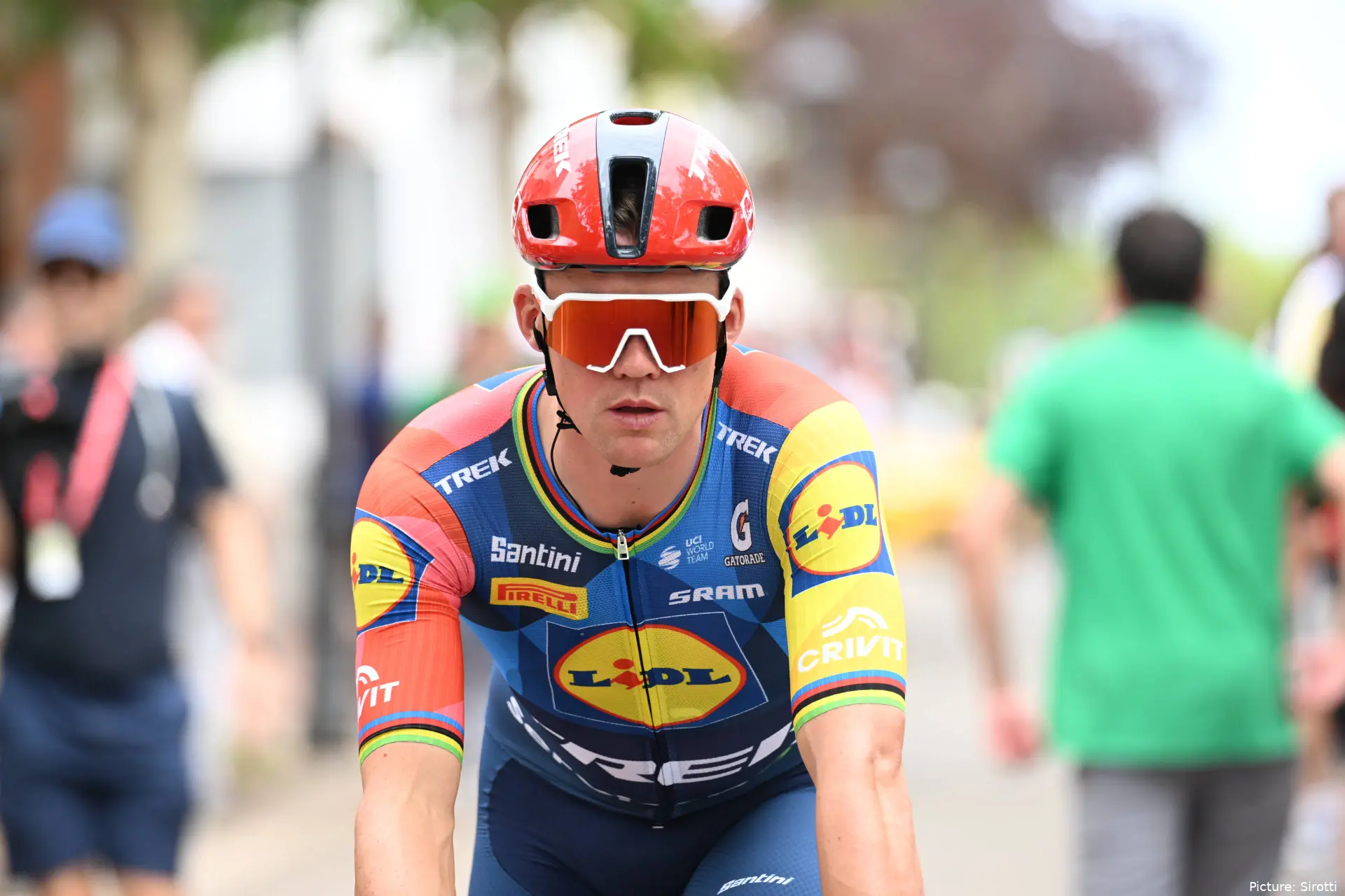 Mads Pedersen on stage 10 of the 2026 Vuelta a Espana