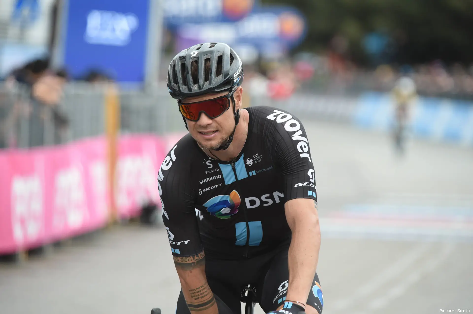 Nicolas Roche in action at the 2021 Giro d'Italia