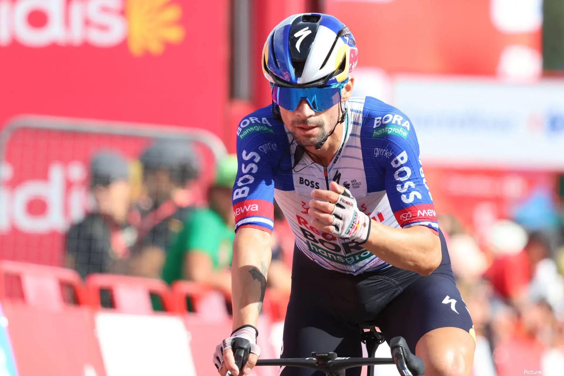 Primoz Roglic in action on Stage 7 of the 2026 Vuelta a Espana