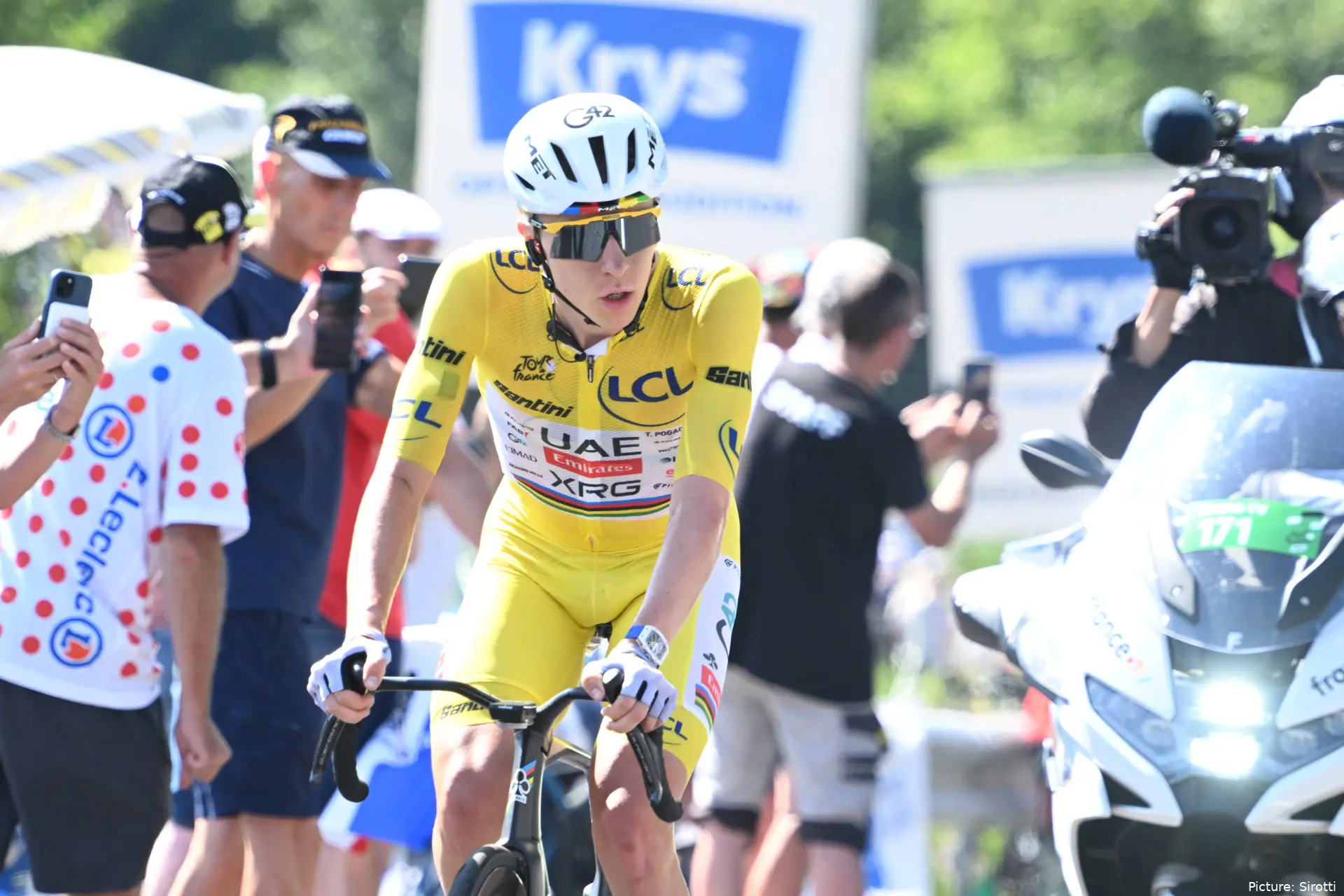 Tadej Pogacar on Stage 10 of the 2026 Tour de France