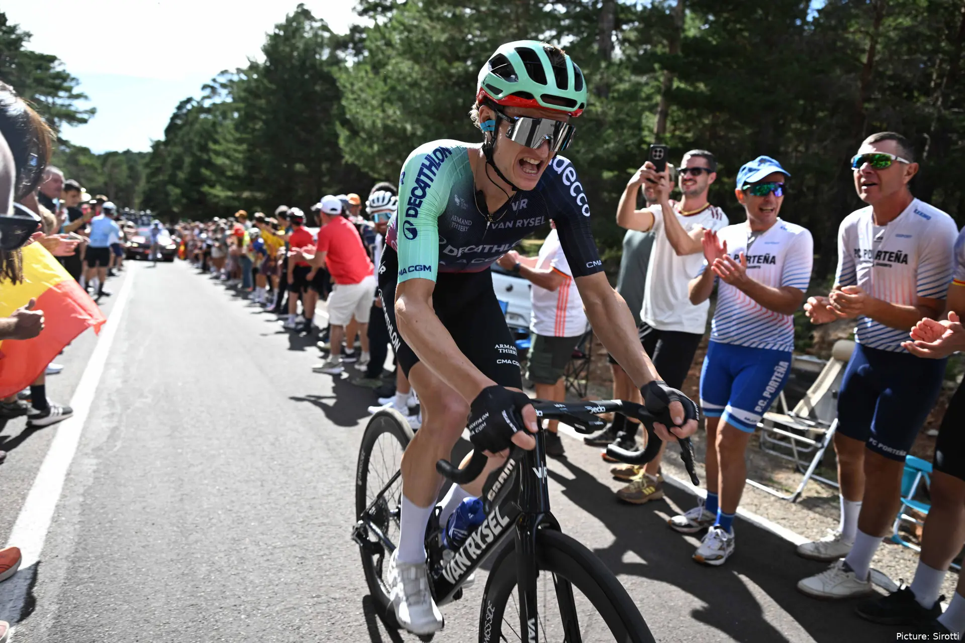 Felix Gall in action on Stage 7 of the 2026 Vuelta a Espana