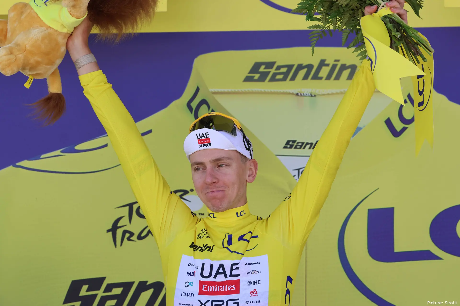 Tadej Pogacar in yellow
