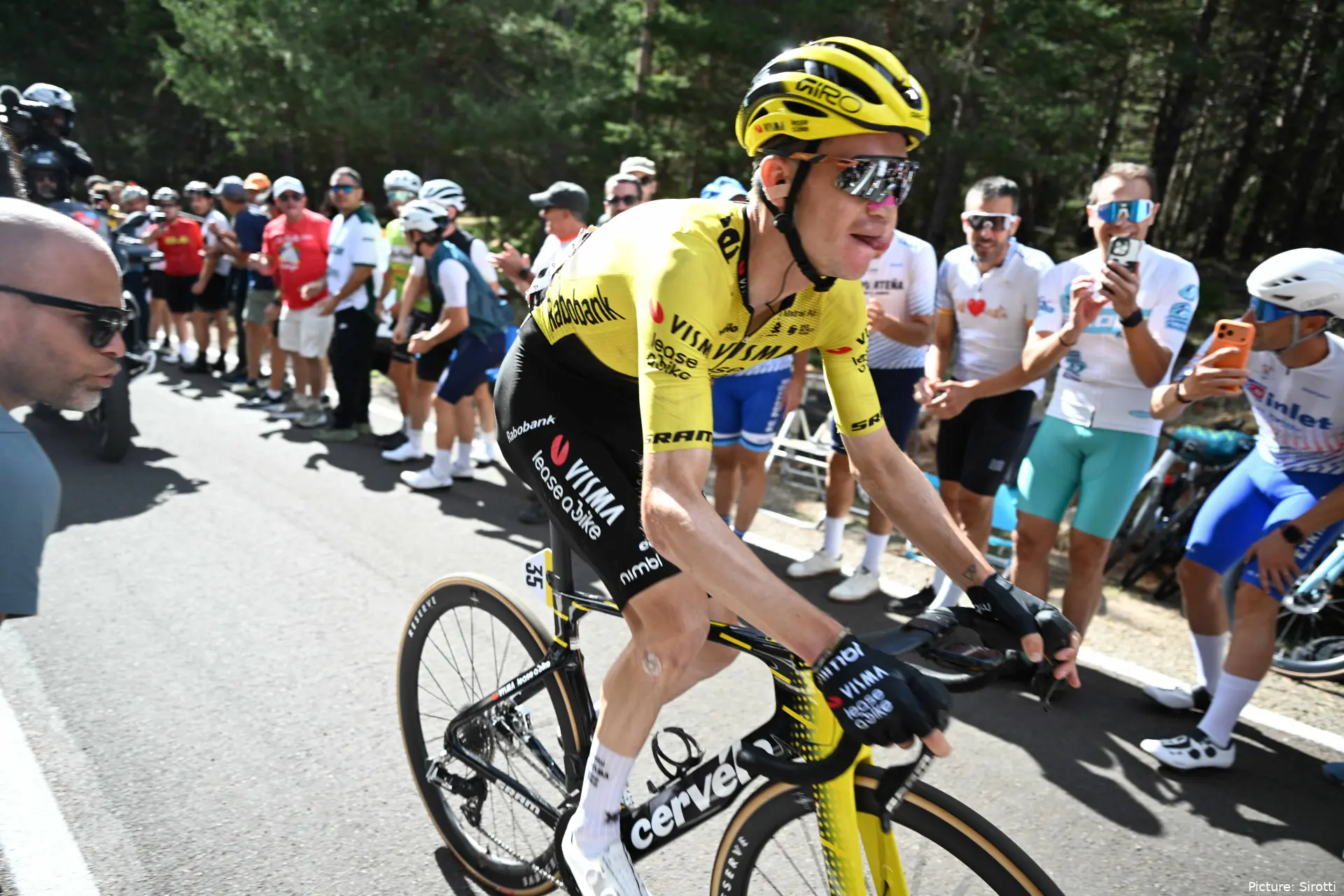 Sepp Kuss in action on Stage 7 of the 2026 Vuelta a Espana