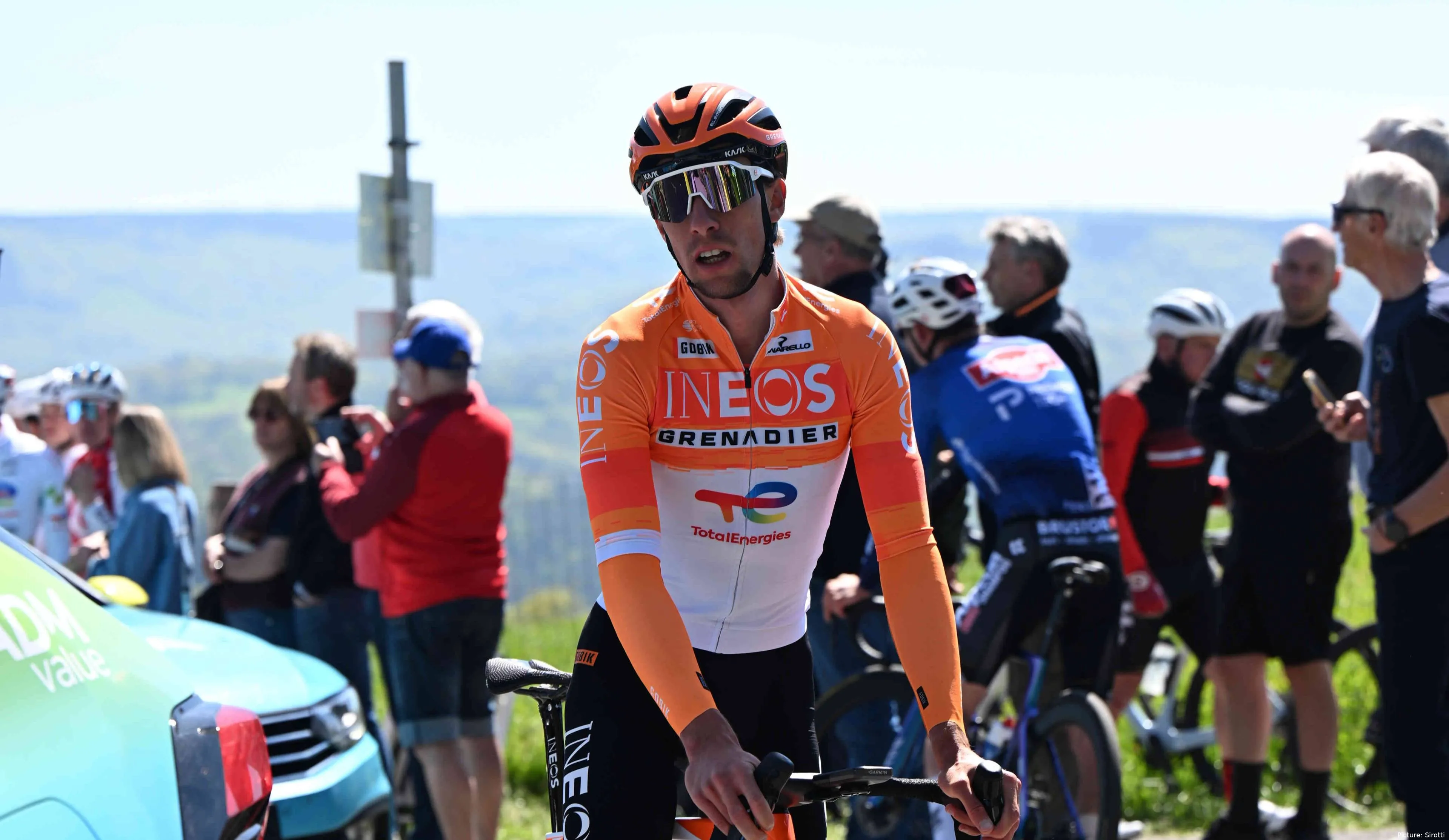 Axel Laurance durante el reconocimiento de Lieja-Bastoña-Lieja 2026