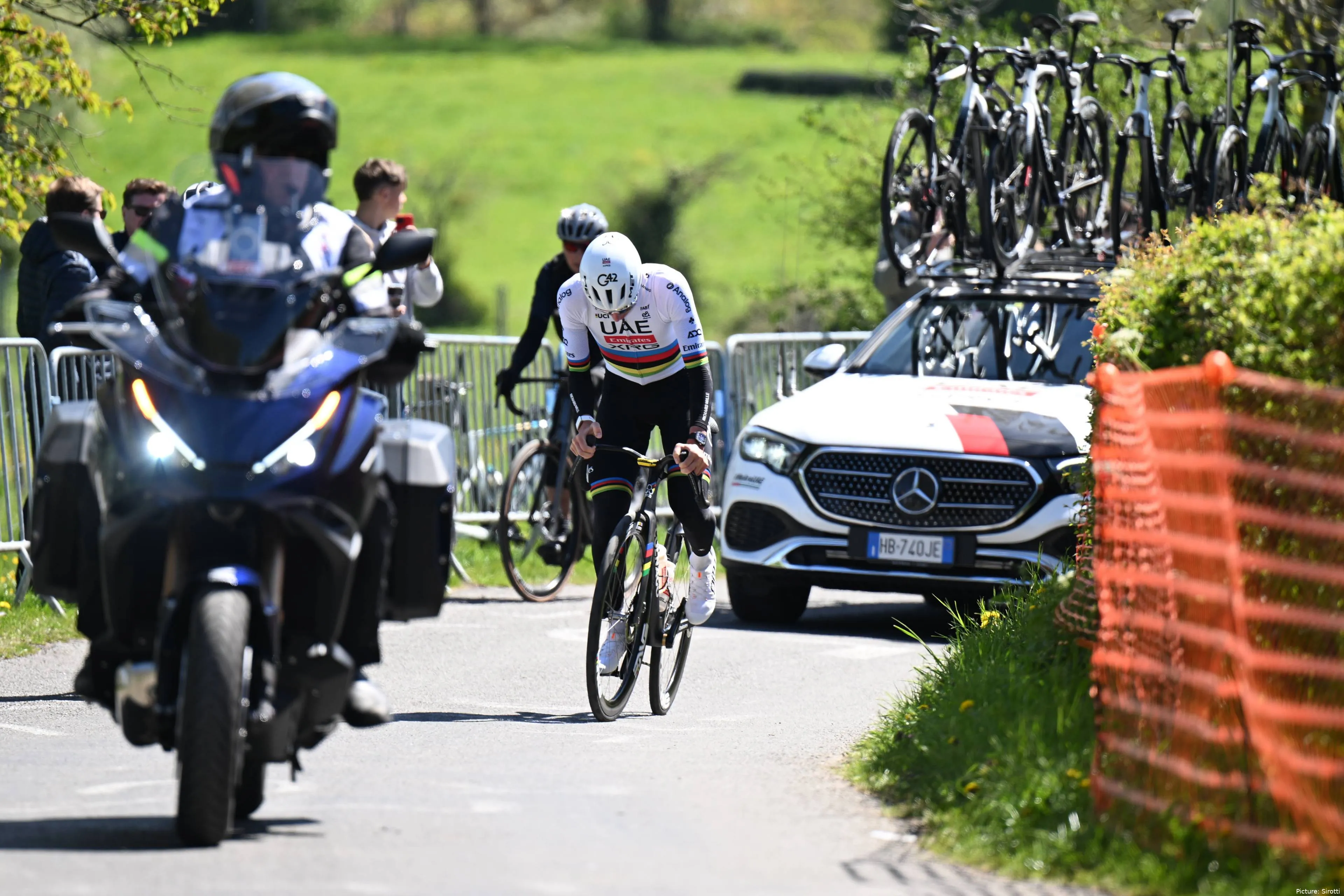 Tadej Pogacar, en La Redoute.