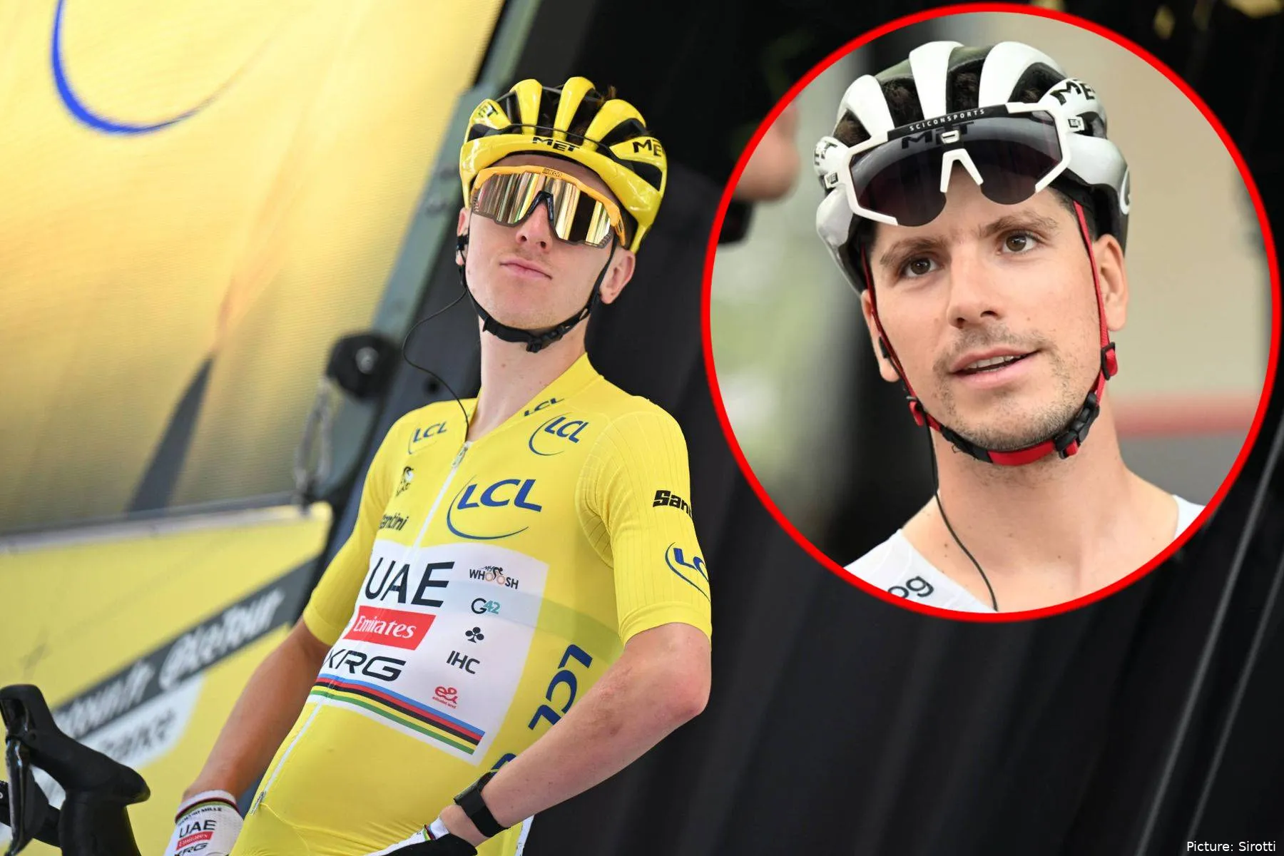 Tadej Pogacar and his teammate João Almeida of UAE Team Emirates - XRG during the 2025 season