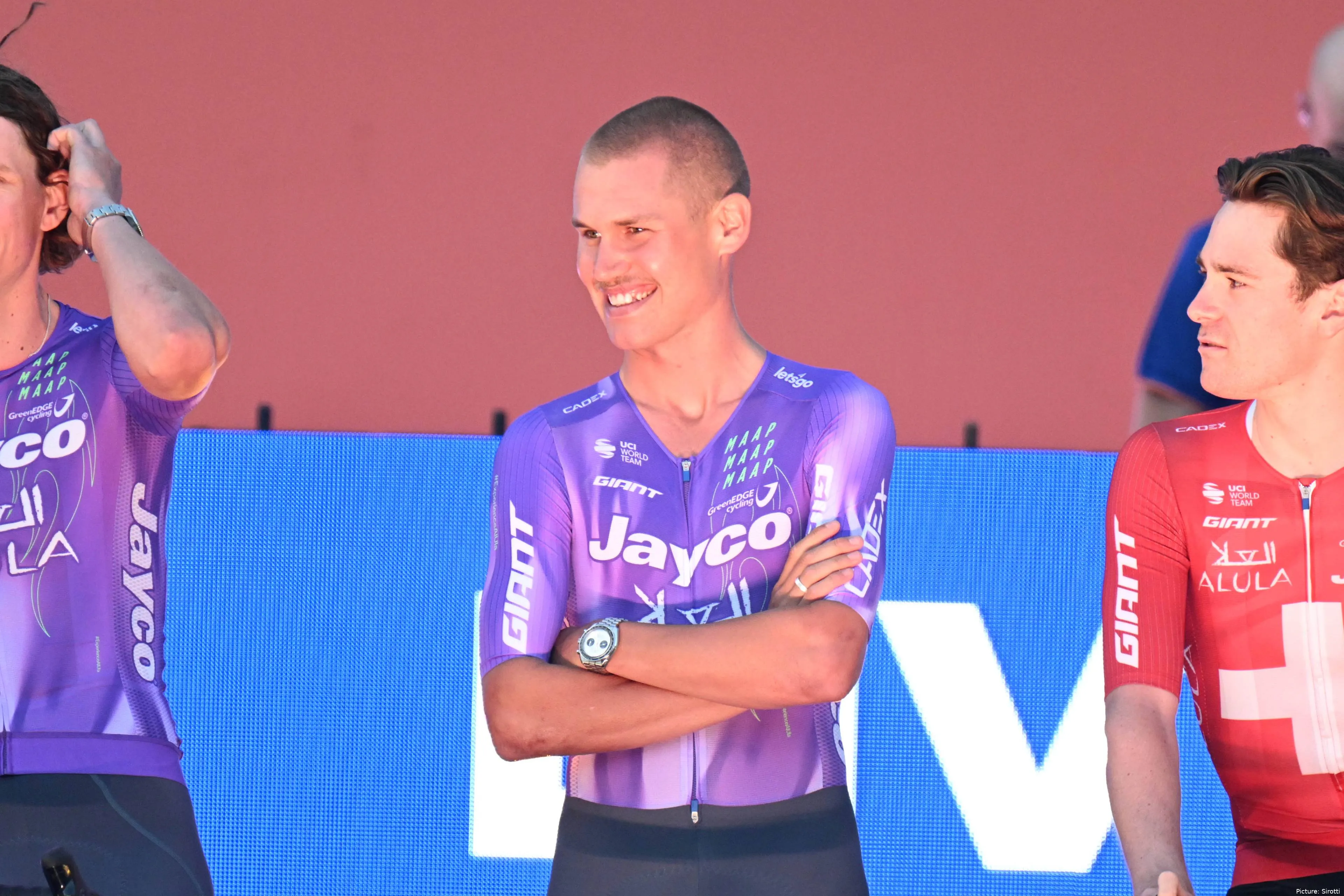 Luke Plapp during the team presentation at the 2026 Tour Down Under